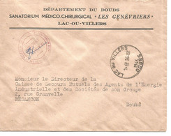 France Enveloppe Cachet à Date Lac Ou Villers 1946 - Oblitérations Mécaniques (Autres)