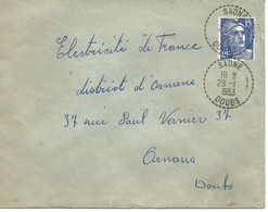 France Enveloppe Cachet à Date Saône1953 - Oblitérations Mécaniques (Autres)