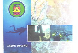 Greece:Ikion Diving Advertising Card, Divers - Plongeon