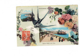 Cpa - 06 - Souvenir De NICE - Illustration Hirondelle Fleurs - Edit Giletta - Lots, Séries, Collections
