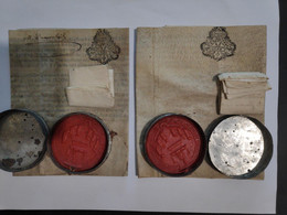 1733 Diplômes Bachelier + Licence En DROIT Sur Vélin, Texte En Latin + Cachets De Cire INTACTS Avec Boîtiers. Lire Suite - Historical Documents