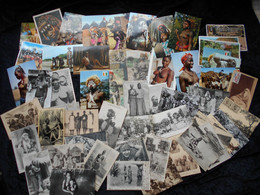 Lot De Plus De 60 Cp +bonus Types Afrika Voir Scan - 100 - 499 Postcards