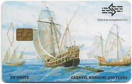 Bonaire (Antilles Netherlands) - Tel. Bonairano (Chip) - Caravel Bonaire 500 Years, Gem5 Black, 2000, 20U, Used - Antillen (Niederländische)