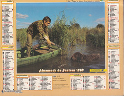 Calendrier De La Poste, Almanach Du Facteur: 1989, MEURTHE & MOSELLE: Pêche En Torrent, Chasse Au Marais, Ed. Oller - Grossformat : 1981-90