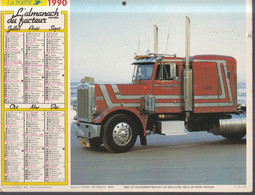 Calendrier De La Poste, Almanach Du Facteur: 1990: Camions,, Tracteurs, Ed. Eyrelle - Groot Formaat: 1981-90