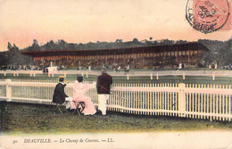 CPA Deauville - Le Champ De Courses - Colorisé - Oblitéré Coté Vue En 1906 - Deauville