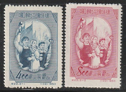 CHINE - N°977/8 Nsg (1953) Union Des Travailleurs - Ongebruikt