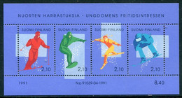 FINLAND 1991 Alpine Ski Touring Block MNH / **.  Michel Block 8 - Unused Stamps