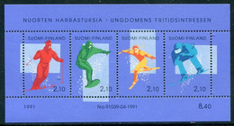 FINLAND 1991 Alpine Ski Touring Block MNH / **.  Michel Block 8 - Nuevos