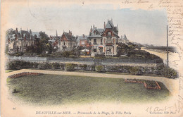 CPA Deauville Sur Mer - Promenade De La Plage La Villa Perla - Colorisé - Oblitéré à Ostende En 1904 - Deauville