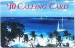 PRINCESS : PRI09 $10 Beach Palmtrees And Sailboat SATELLITE CARD USED - Sonstige & Ohne Zuordnung