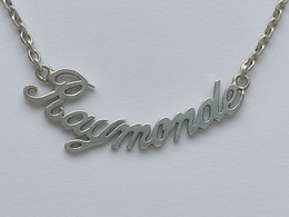 COLLIER En ARGENT Poinçon Crabe Collier Prénom RAYMONDE Long 39 Cm Poids 8,05 Grammes - Necklaces/Chains