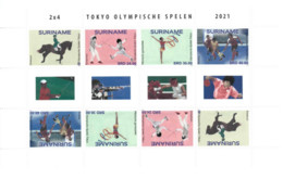 Suriname 2021, Olympic Games In Tokio, Horse Race, Fancy, Hockey, Gymnastic, Sheetlet - Verano 2020 : Tokio