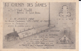 CERNY-en-LAONNOIS 02-Aisne Au CHEMIN Des DAMES   Inauguration ORATOIRE Combat 1914-1918 - Weltkrieg 1914-18