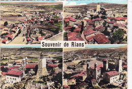 Var - Souvenir De Rians - Vue Générale - Centre Du Village - L'Horloge, L'Eglise Et Vue Sur Les Espargnades - Rians