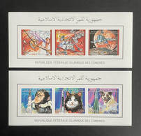 Stamps Sheetlet Spaces Adventures Comores 1992 Imperf. Michel N° 989/992 - Colecciones