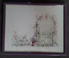 Aquarel Hek Met Bloemen  Door S.Cocquyt - Aquarelles