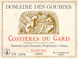 Etiquette Domaine Des Goubins - Costières Du Gard - Mme Lucie Daussant - France - Vino Rosado