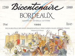 Etiquette Bicentenaire Bordeaux 1986 - Carbon Blanc - Bordeaux