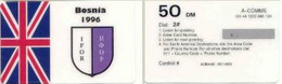 BOSNIA : BOS12 Big 50DM BOSNIA 1996 Eng.Flag SATELLITE CARD USED - Bosnië