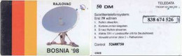 BOSNIA : BOS06 50DM BOSNIA '98 RAJLOVAC (TELEDATA) SATELLITE CARD USED - Bosnië