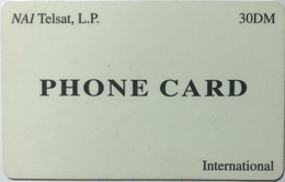 BOSNIA : BOS01A 30DM  NAI Telsat L.P. PHONE CARD White SATELLITE CARD USED - Bosnia