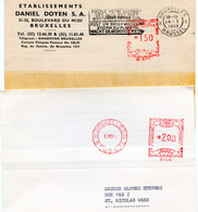 1959/62 2 Kaarten Van Ets DANIEL DOYEN Sa Brussel 1 - Gefr. 2  + 1. 50  Fr  Brussel 31 - - 1960-79