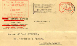 1942/55 3 Kaarten Van EDMOND DEPAIRE NV Verzenders Antwerpen - Gefr. 0.50 + 1.20 Fr - 1960-79