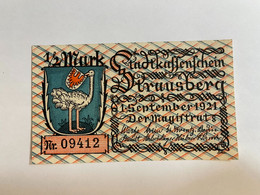 Allemagne Notgeld Strausberg 1/2 Mark - Collezioni