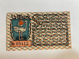 Allemagne Notgeld Strausberg 1/2 Mark - Colecciones