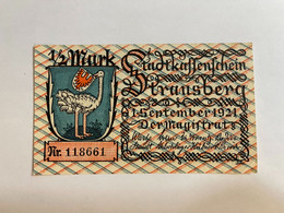 Allemagne Notgeld Strausberg 1/2 Mark - Colecciones