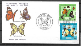 Territoire Des AFARS Et ISSAS Papillons FDC  21 MARS 1975 - Lettres & Documents