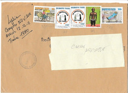 BURKINA FASO-Lettre Du  DECEMBRE 2011 De OUAGA DOUGOU Pour La FRANCE N°1269-1370 -1372 & N°1311 X2(THEMATIQUE!) - Burkina Faso (1984-...)