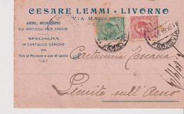 LIVORNO STORIA POSTALE  1919  ARMI MUNIZIONI  CACCIA E TIRO AL PICCIONE LEMMI - Livorno