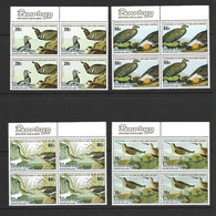 Penrhyn Island 1985 Audubon Bird Set Of 4 Matched Marginal Blocks Of 4 MNH - Penrhyn