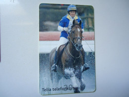 SWEDEN   USED CARDS  HORSES  RAISING - Caballos
