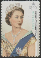 AUSTRALIA - DIE-CUT-USED 2022 $1.10 Queen Elizabeth II Platinum Jubilee - Usati