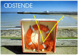 ♥️ Reddingsboei Op De Zeedijk, Staketsel (4) (DOOS - 27) Oostende - Ostende - Oostende