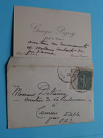 Georges PIGNY ( Chef De Station ) Anno 1920 ( Voir Photos ) > Detienne > Camiers > France (+ Envelop)! - Visitekaartjes