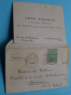 Léon FALLEUR ( Secretaire Général / Fer De Rouina ) Anno 1920 ( Voir Photos ) > Detienne > Camiers > France (+ Envelop)! - Visiting Cards