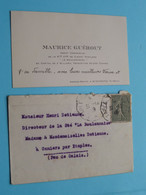 Maurice GUEROUT ( Ciment Porland / La Boulonnaise ) Anno 1920 ( Voir Photos ) > Detienne > Camiers > France (+ Envelop)! - Visitekaartjes