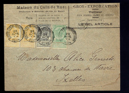 COB 53 + 54 X2 + 55 / Lsc Illustrée Maison Du Coin De Rue Tailleur Bruxelles 28 AVRIL 1894 => Ixelles - 1893-1800 Fijne Baard