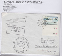 British Antarctic Territory (BAT) 1987  Cover Ca Postal Officer BAT  Ca Rothera 25 FE 87 (RH153) - FDC