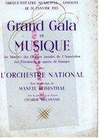 87- LIMOGES -PROGRAMME GALA MUSIQUE -CIRQUE THEATRE 31 JANVIER 1945-GUERRE-MANUEL ROSENTHAL-CHARLIE LILLAMAND-DONY - Programmes