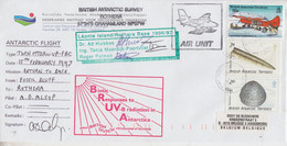 British Antarctic Territory (BAT) 1997 Antarctic Flight Fossil Bluff To Rothera 4 Signatures  15 FEB 1997 (RH155B) - FDC