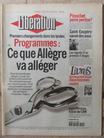 Journal Libération (29 Octobre 1998) Progrannes/Allègre - Saint Exupéry - Pinochet - Christiane Amanpour - Michel Onfray - Desde 1950