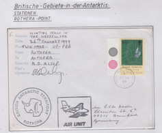 British Antarctic Territory (BAT) 1999  Antarctic Flight "counting Seals Weddel  Sea Sign.Ca Rothera 31 JA 1999 (RH157B) - Covers & Documents