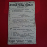 PROGRAMO DE LA LONDONA ESPERANTISTA KLUBO ST BRIDE S INSTITUTE LUDGATE CIRCUS - Autres & Non Classés