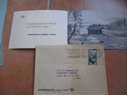 AVIAZIONE 1952 Busta Biglietto AUGURI Natale Scandinavian Airlines System Den Mark Norway Sweden Viaggiata Affrancata - Europe