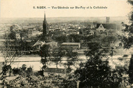 Agen * Vue Générale Sur Ste Foy Et La Cathédrale - Agen